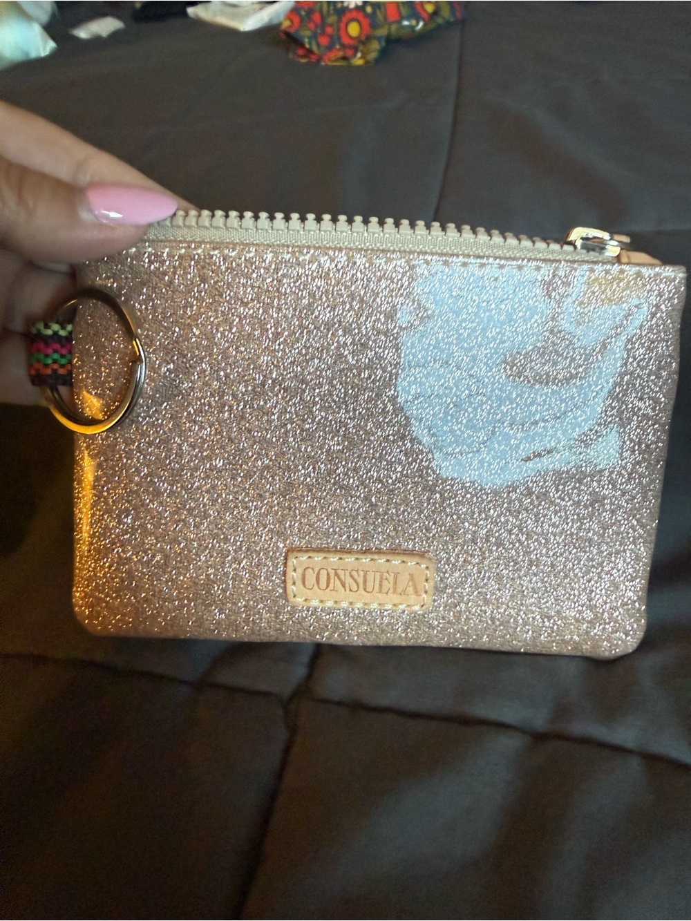 Consuela Pink Glitter Zip Pouch - Picture 5 of 6
